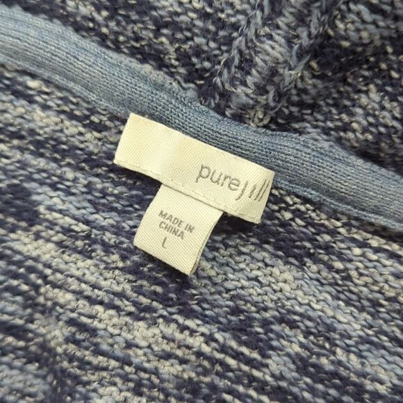 J. Jill Womens Sweater Large Blue Long Line Duster Cardigan - Picture 6 of 10